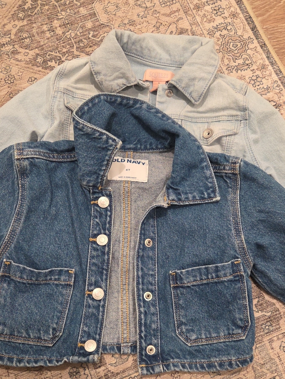 Old Navy Kids Two-Tone Denim Jackets - Light Blue & Blue